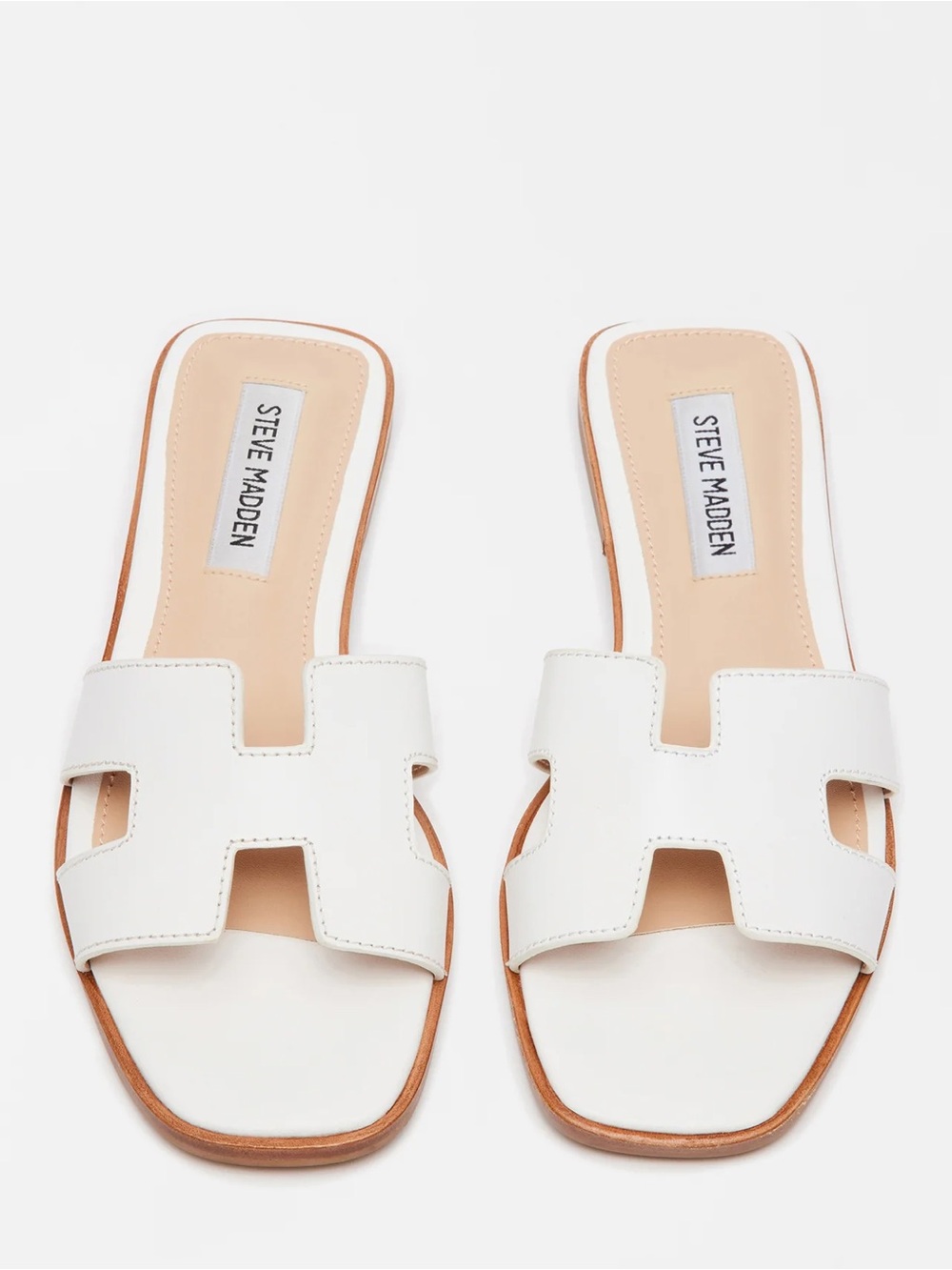 Steve Madden White Leather Sandals